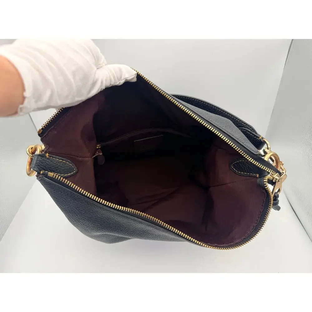 Coach Pennie Convertible Shoulder Bag in Black Refined Pebbled Leather - Picture 7 of 8